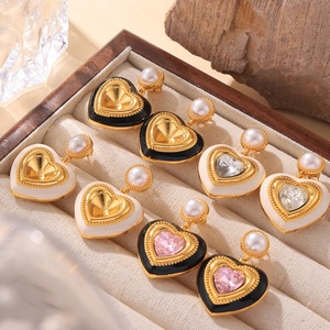 18K Trendy Fashion Love-Shape Hypoallergenic Brass <b>Earrings</b> High Quality <b>Crystal</b> Jewelry Diamonds Zircons for Women for Weddings - Product Image 5