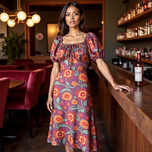 Váy <span class=keywords><strong>midi</strong></span> nữ cổ điển, thanh lịch, thời trang, mặc thường ngày thoải mái, hợp xu hướng. - Product Image 6