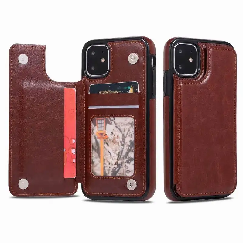 Durable Shockproof Protective Cover for iPhone 11 Wallet Case with Credit Card Holder