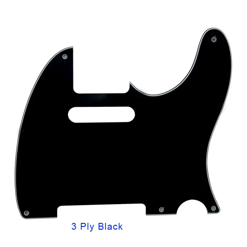 Pleroo Guitar Parts 3 ply black 5 Screw Holes Pickguard For US Standard 52 Year TL Guitar Scratch Plate
