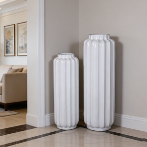 Ensemble de 3 vases en verre mosaïque argenté scintillant - Décoration cylindrique haute pour <span class=keywords><strong>couloir</strong></span> d'hôtel et espace commercial - Product Image 5