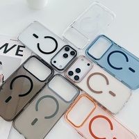 Coque magnétique transparente originale pour iPhone 17 Air 16 15 14 Pro Max Lentille en métal rigide pour téléphone portable