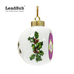Leadsub blanco suave superior superficie colgante de cerámica de la sublimación en blanco de porcelana adornos bola - Product Image 4