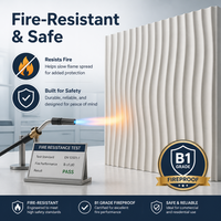 Panneaux muraux décoratifs élégants pour salle de bain d'hôtel de luxe, surface rainurée résistante à l'humidité, faciles à nettoyer