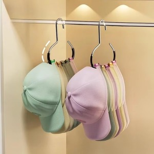 2PCS Durable Circle Ring Hat Hanger Non-marking Non-slip Hat Storage Hook Scarf Towel Tie Hanging <b>Rack</b> - Product Image 4
