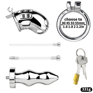 Jaula para Pene de Acero Inoxidable FRRK 304 con Tapón Anal de Metal, Candado de Castidad Masculino, Jaula de Castidad, Juguetes Sexuales para Hombres - Product Image 3