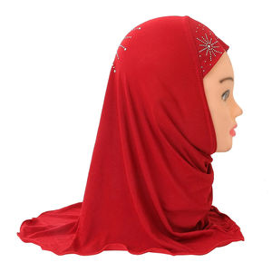 Yomo musulmán <span class=keywords><strong>niñas</strong></span> pequeñas bufandas <span class=keywords><strong>de</strong></span> algodón liso Hijabs con piedra solar pañuelo étnico islámico <span class=keywords><strong>Mantilla</strong></span> para niños - Product Image 3