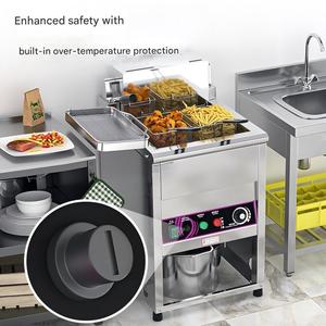 Friteuse électrique commerciale intelligente 20L, double cuve verticale, grande capacité pour divers aliments - Product Image 1