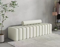 Wallybeauty Banc long de style nordique moderne, tabouret de salon, réception de beauté, canapé d'attente, ensemble de canapés, salle à manger, matériau PU, centre commercial