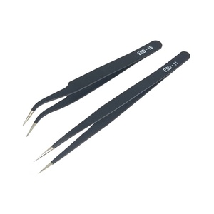 Pinzas Antiestáticas con Punta Curva/Recta, Pinzas Ultra Puntiagudas de Acero Inoxidable ESD-11 ESD-15 - Product Image 3