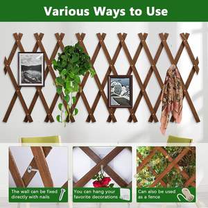 Treillis de jardin extensible pour plantes grimpantes en plein air, panneaux muraux de clôture en treillis en <span class=keywords><strong>bois</strong></span> pour l'extérieur, pour plantes grimpantes - Product Image 5