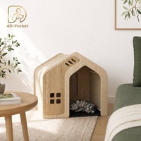 Maison pour chat en bois de luxe moderne, écologique, lit d'intérieur pour animaux de compagnie, mobilier pour chat en bois massif, style nordique toutes saisons, grande taille
