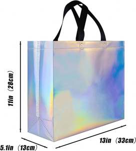 Wholesale Custom Gold and Silver Folding Non-woven Handbag Non-woven <b>Bag</b> Laser <b>Gift</b> <b>Bags</b> Promotion <b>Gift</b> <b>Bag</b> - Product Image 2
