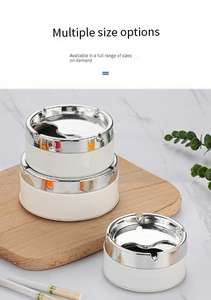 Cendrier portable rond personnalisé de nouvelle conception, différentes couleurs et tailles, cendrier en acier inoxydable, cendrier portable pour fumer avec couvercle rotatif - Product Image 6