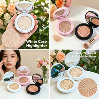 Highlighter Métallique Scintillant Haute Pigmentation Maquillage Marque Privée Logo Personnalisé Motif Soleil Highlighter Pressé pour un Éclat du Visage