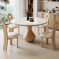 Ensemble de table à manger extensible haut de gamme, design simple et élégant, bois massif blanc, appartement, 6 places, assemblé, durable, 10 ans de garantie