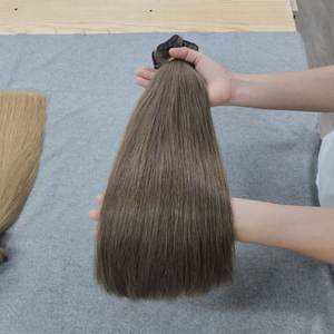 Toupet Cheveux Naturel Droit Soyeux Droite Vague Style Trame Extensions de Cheveux Machine Double Trame Texture Profonde - Product Image 5