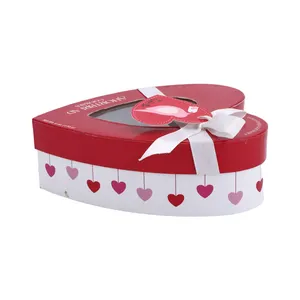 신제품 발렌타인 데이 3D 너트 커널 Emballage 선물 포장 꽃 판지 핑크 뚜껑과 기본 꽃 상자 하트 모양