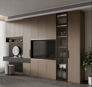 Dressing sur mesure de luxe en bois avec éclairage LED, grande capacité de rangement pour maison haut de gamme - Product Image 5