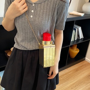Sac à main en acrylique noir pour femme, forme flacon de parfum <span class=keywords><strong>Paris</strong></span>, sacs de soirée, sacs à bandoulière chaîne, sacs messager vintage, sacs à main style rouge à lèvres pour banquet - Product Image 3