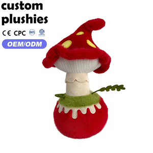 Juguete de Peluche de Hongo en Maceta de Dibujos Animados, Venta al por Mayor de Fábrica, Muñeco de Peluche de Bolete Marrón con Hojas Verdes para Regalo de Vacaciones para Niños - Product Image 2