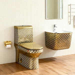 Juego de Sanitarios de Lujo OEM para Baño, Inodoro de Una Pieza y Lavabo Suspendido de Cerámica, Inodoro WC - Product Image 1