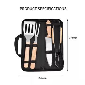 Kit <span class=keywords><strong>de</strong></span> Accesorios Portátiles para Parrilla <span class=keywords><strong>de</strong></span> Barbacoa, Juego <span class=keywords><strong>de</strong></span> Herramientas <span class=keywords><strong>de</strong></span> Acero Inoxidable para BBQ con Tenedor, Cuchillo, Espátula <span class=keywords><strong>de</strong></span> Cocina y <span class=keywords><strong>Pinzas</strong></span> con Mango <span class=keywords><strong>de</strong></span> <span class=keywords><strong>Madera</strong></span> - Product Image 2