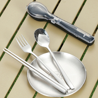 Ensemble d'ustensiles de camping pour 2/3/4 personnes, vaisselle portable en acier inoxydable pour pique-nique en plein air