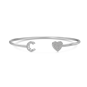 Dylam Độc Đáo S925 Bạc Cuff Vòng Đeo Tay Giáng Sinh <span class=keywords><strong>CZ</strong></span> Zirconia <span class=keywords><strong>Bangle</strong></span> Tùy Chỉnh 26 Inital Thư Vòng Đeo Tay Bangles Cho Phụ Nữ Người Đàn Ông - Product Image 1