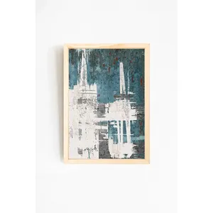 Cuadro Moderno de Diseño Abstracto Multicolor con Marco de Madera Natural 31-1 Arte de Pared - Product Image 1