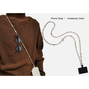 Bracelet de téléphone portable en perles de coquille imitée minimaliste <span class=keywords><strong>collier</strong></span> à bandoulière populaire pour un pendentif de téléphone polyvalent à usage long et court - Product Image 3