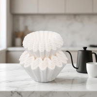 Filtres à café ondulés Meika blancs en papier, en pâte de bois blanchie, réutilisables, de qualité alimentaire, écologiques, pour café filtre – Vente en gros