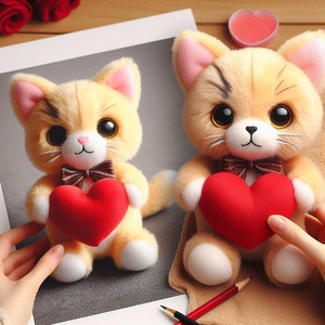 Valentine Stuffed Animals <strong>Cat</strong> <strong>Plush</strong> with Red Heart Custom Stuffed <strong>Plush</strong> Toys - Product Image 5