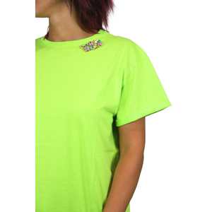 T-shirt da donna verde acido a maniche corte, top casual - Product Image 4