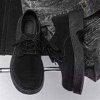 Mocassins plateforme pour hommes, style britannique haut de gamme, noirs, imperméables, antidérapants, respirants, légers, chaussures décontractées