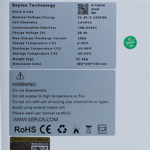 Seplos Polo S 5KWh Stackable Home Solar Energy Storage System Off Grid Lithium <b>Battery</b> Pack 51.2v <b>48V</b> 100Ah <b>Battery</b> <b>48V</b> 100Ah Li - Product Image 2
