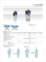 Filtro Regulador Lubricador de Aire AL2000 BL3000 BL4000 1/8" 1/4" Separador de Aceite y Agua para Compresor de Aire