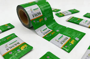 <span class=keywords><strong>Film</strong></span> en rouleau PET/PE vert imprimé 15 cm, qualité alimentaire, haute barrière, anti-humidité, pour emballage de sachets de poudre de boisson instantanée - Product Image 4