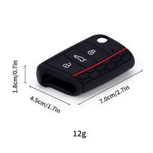 Protezione in Silicone per Chiavi Auto Volkswagen VW Tiguan Passat Golf <span class=keywords><strong>Skoda</strong></span> Superb Fabia, Custodia per Chiave Pieghevole a 3 Pulsanti, Produzione OEM - Product Image 3