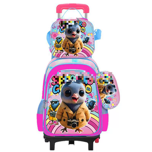 Yeni Shanhaijing Kapibara Üç Parçalı Set Okul Çantası, Kalem Kutusu ve Beslenme Çantası, 2/6 Tekerlekli Okul Çantası Arabasıyla Uyumlu - Product Image 4