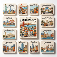 Magnete per Frigorifero Personalizzato in Resina con Monumenti USA, Souvenir Turistico 3D con Stampa UV in Rilievo, New York San Francisco