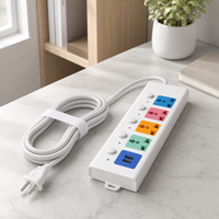 Toptan Ev Tipi Çok Fonksiyonlu Evrensel Priz Uzatma Kablosu AB/BK Standart Fiş 4'lü Priz 2m Kablo Çocuk Güvenlikli Elektrik Prizi
