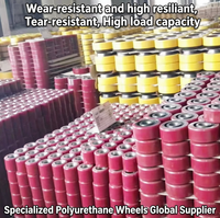 Longue durée de vie 150x55/60-25 mm HY Référence Roue de soutien en polyuréthane PU 1694817 avec roulement 6005