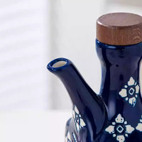 Pot à huile en céramique isolé de style américain, bouteille à huile, bouteille à piment, pot à sauce soja et à vinaigre pour la cuisine domestique