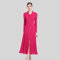 Vêtements pour femmes en gros, robe en tricot à manches longues pour l'automne, robe élégante de haute qualité, mode de luxe, robes noires pour femmes