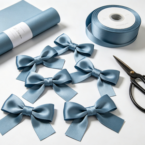 Petits nœuds en satin polyester faits à la main, imprimés sur mesure, différentes largeurs, pour la décoration de poupées, emballage cadeau direct usine - Product Image 5