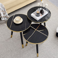 Table basse circulaire moderne combinée pour petits appartements, idéale pour les zones de réception haut de gamme et les salons simples
