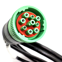 كابل Y من نوع J1939 Type2 إلى مقبس J1939 و43025-1400 ذو 14 سنًا مع حامل فيوز، واجهة OBD2 لقارئ الأكواد HD16-9-1939S-P080