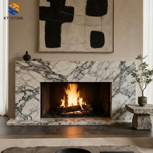 Mantel de Chimenea de Piedra de Mármol Natural de Alta Calidad, Tamaño Personalizado, Estilo Simple para Uso en Interiores, para Hoteles y Apartamentos, Control Remoto - Product Image 4