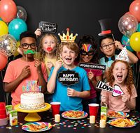 Accessoires amusants pour photomaton d'anniversaire en bambou, 47 pièces, fournitures de fête, décorations pour lui et elle, cadeaux et souvenirs